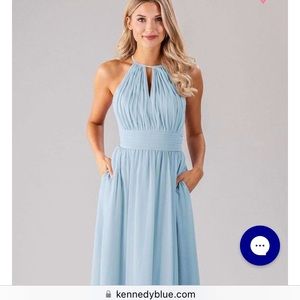 Light blue chiffon Kennedy Blue bridesmaid dress, size 0